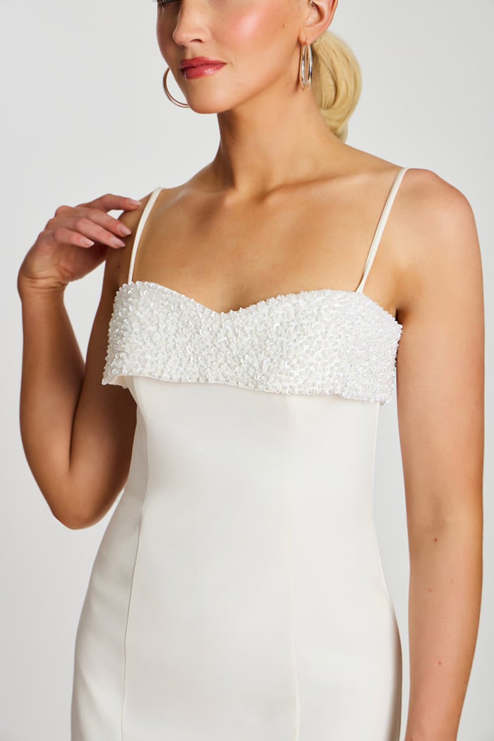 pearl embellished dress Lillia Sequin And Fabric Fit Sabine Faux Pearl Embellished Maxi