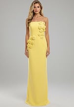 yellow strapless dress 46884
