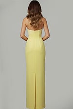 back of fitted yellow dress 46884