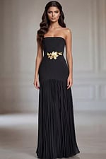 black pleated prom dress 47000