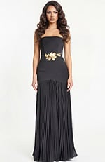 strapless pleated dress 47000