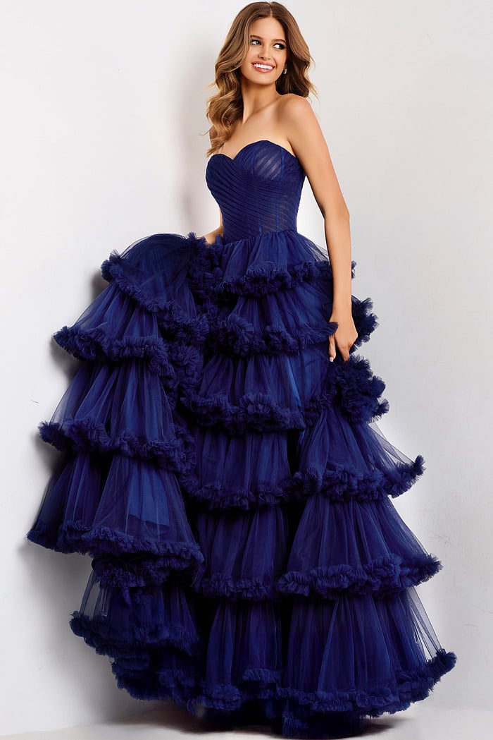 corset bodice navy tulle dress 47139