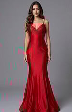 sequin mermaid bodice red dress 47151