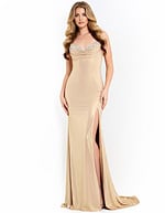 beaded high slit dress 47153