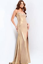 embllished high slit dress 47153