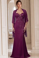 purple beaded dress with matching shawl 47155