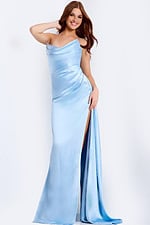 blue high slit dress 47160