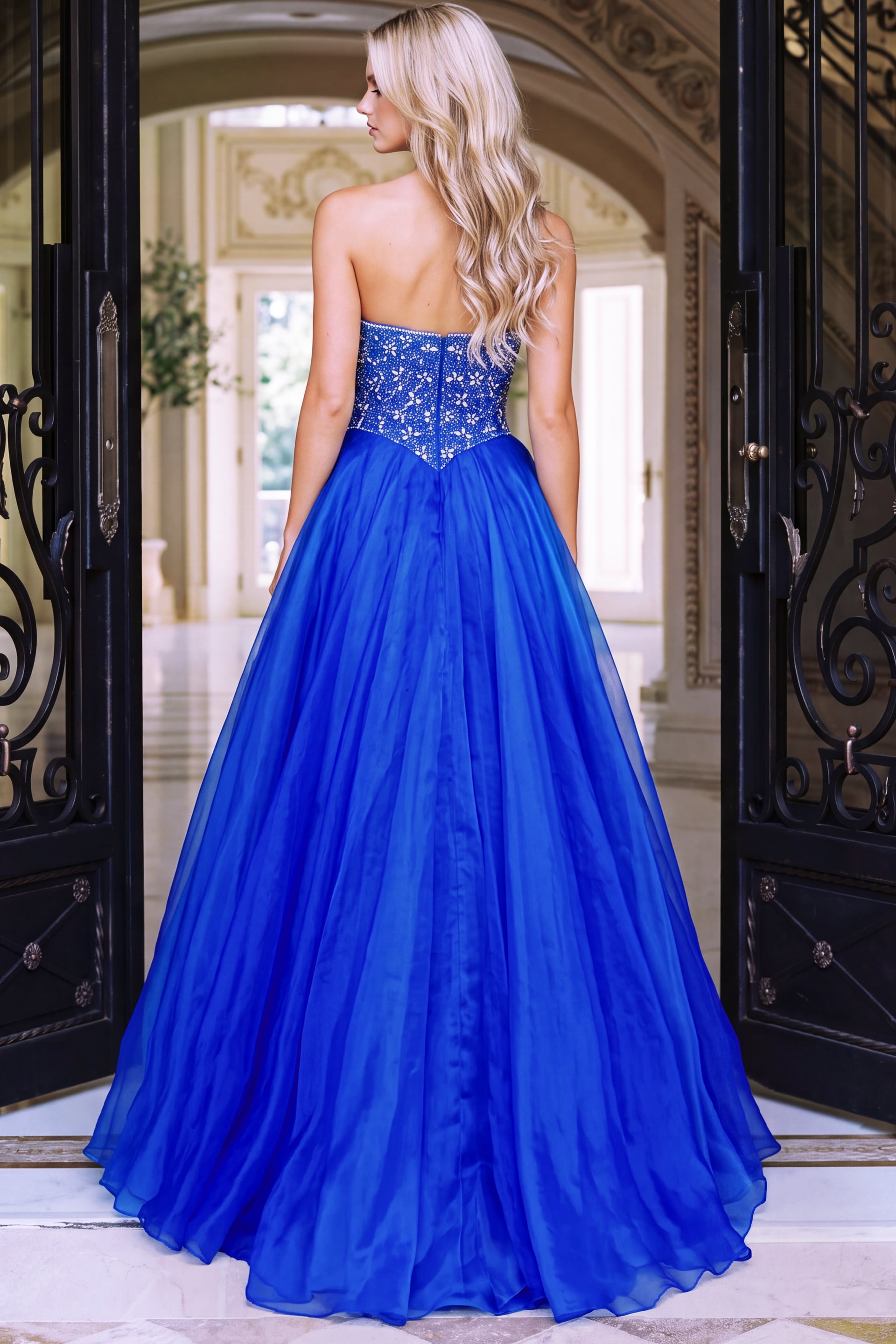 royal blue corset bodice dress 47197