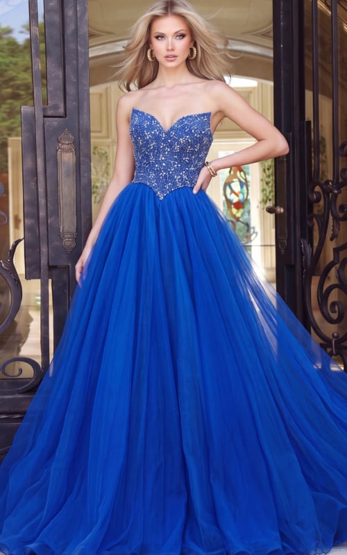 strapless beaded ball gown 47197