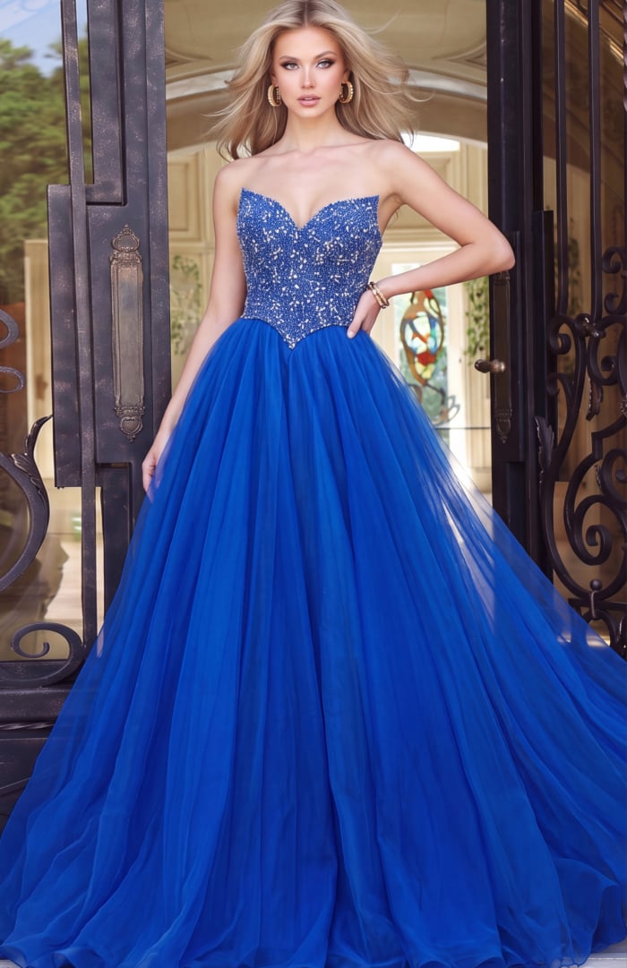 strapless beaded ball gown 47197