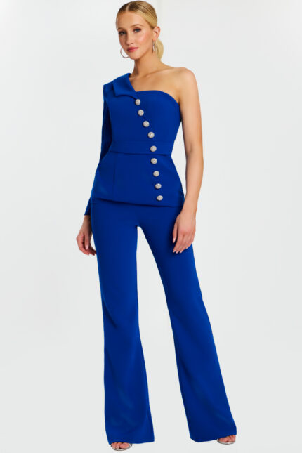 fitted bodice jumpsuit with front buttons 47234