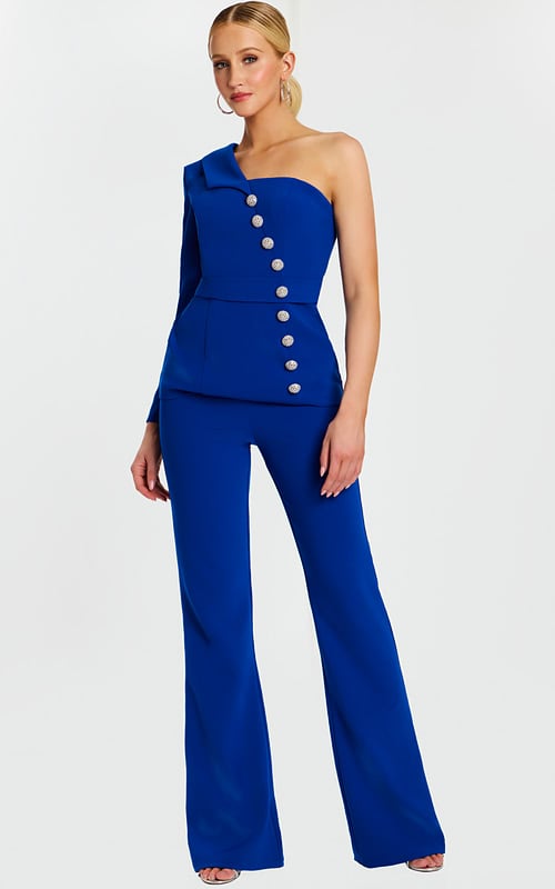 fitted bodice jumpsuit with front buttons 47234