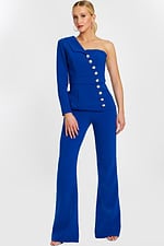 one shoulder with one long sleeve jumpsuit 47234