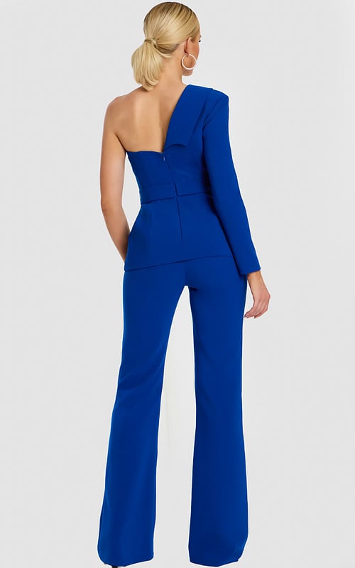 back view of royal blue jumpsuit 47234