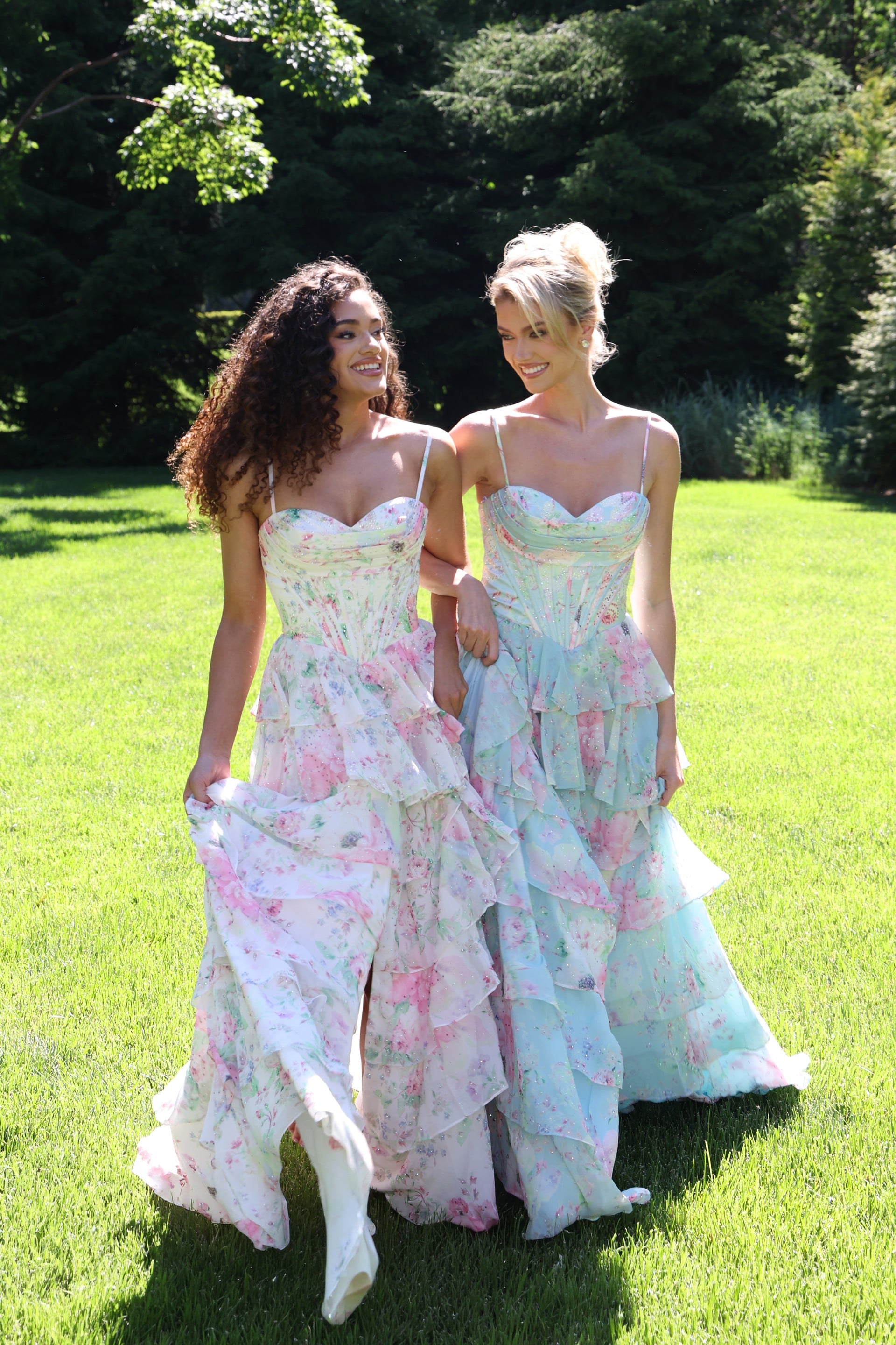 Floral Tiered Dress With Corset Bodice 47282 - Image 3