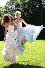 floral tiered ball gown with corset bodice
