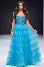 blue corset bodice embellished gown 47290