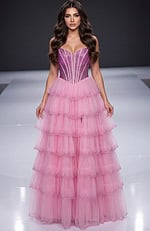 corset bodice pink layered skirt dress 47290