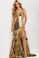 sweetheart neckline metallic gold dress 47301