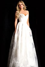 sweetheart neckline white a line dress 47327