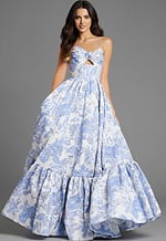cut out blue floral dress 47328