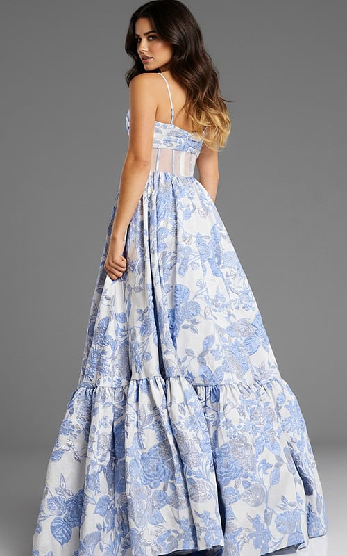 floral blue dress 47328