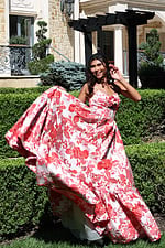 elegant blush pink corset maxi dress with ruffle hem