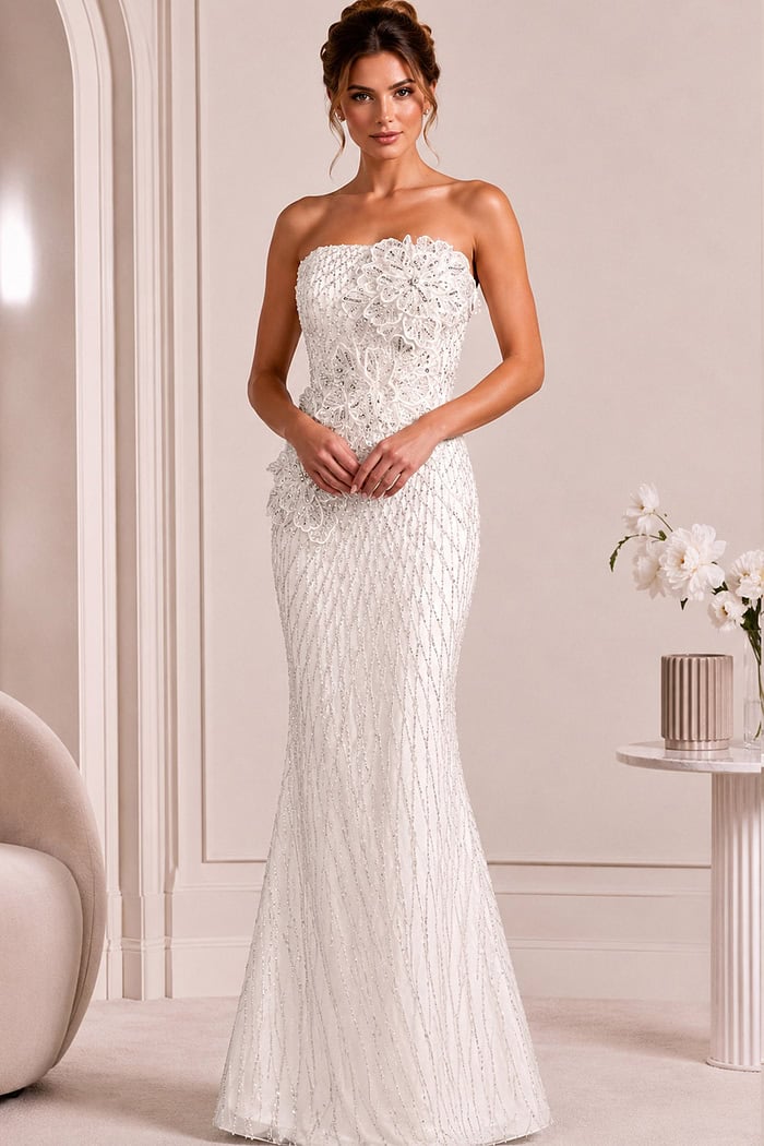 Jovani style 47380 in white