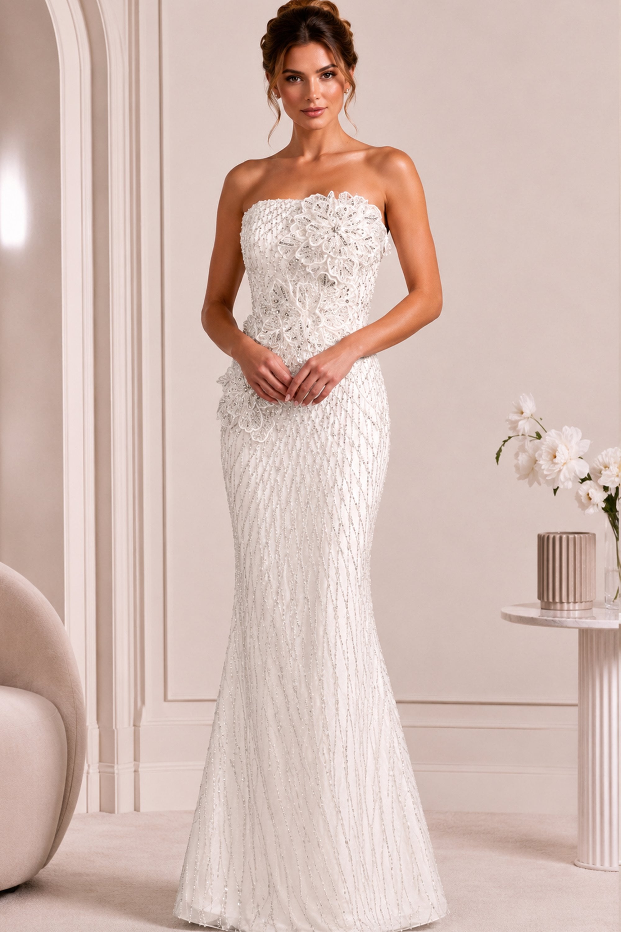 Jovani style 47380 in white