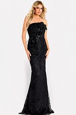 mermaid embellished black dress 47630