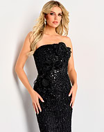 embellished strapless black dress 47630