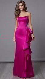 Side Cascade Ruffle Formal Gown