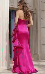 back of ruffled fuchsia dress 47386