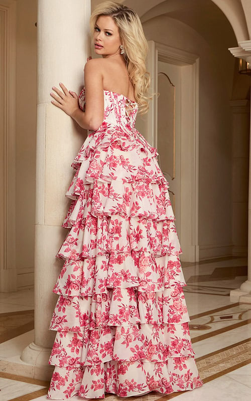 corset bodice tiered skirt dress 47404