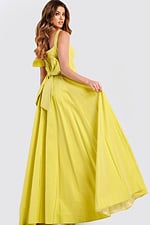 Yellow A-Line Prom Dress With Bow Back