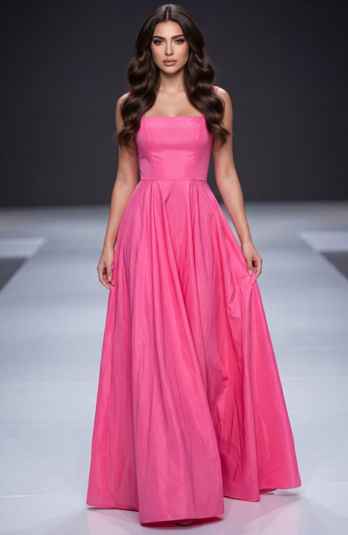 pink strapless fit and flare dress 47496