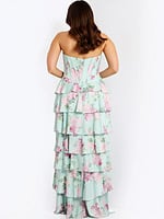 back of ruffled skirt plus size dress 47579