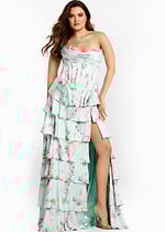 floral plus size dress with side slit 47579