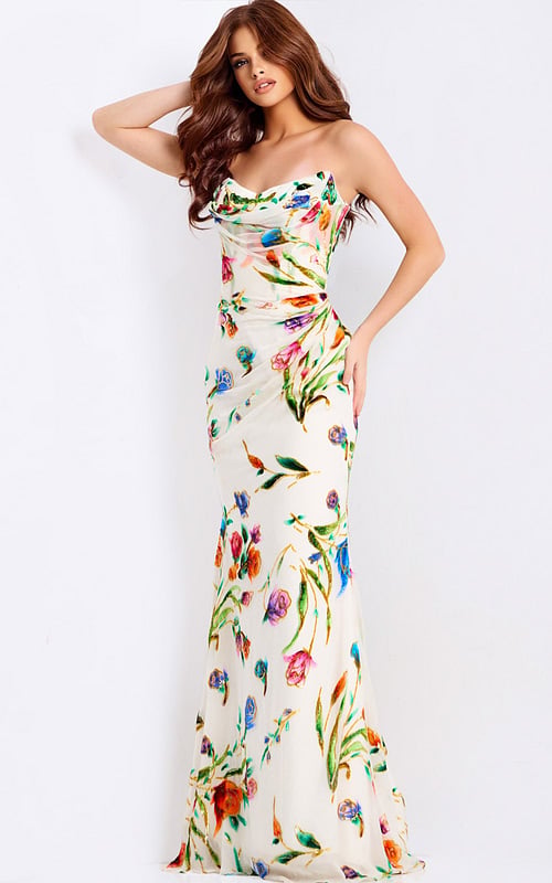 floral graduation dresses Red Floral Homecoming Dress Off the Shoulder Graduation Dress hc326 Red / 18W main image 0