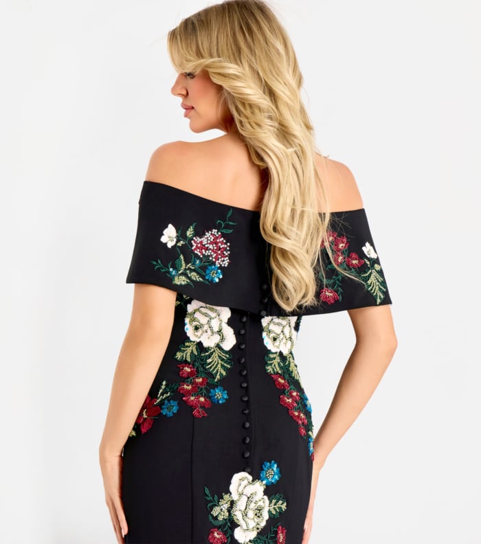 floral black multi dress 47636
