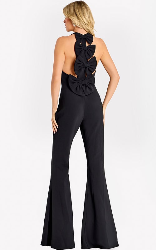 black jumpsuit with bow details 47640