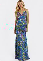 Floral print fitted gown 47655