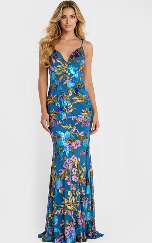 v neckline floral dress 47655