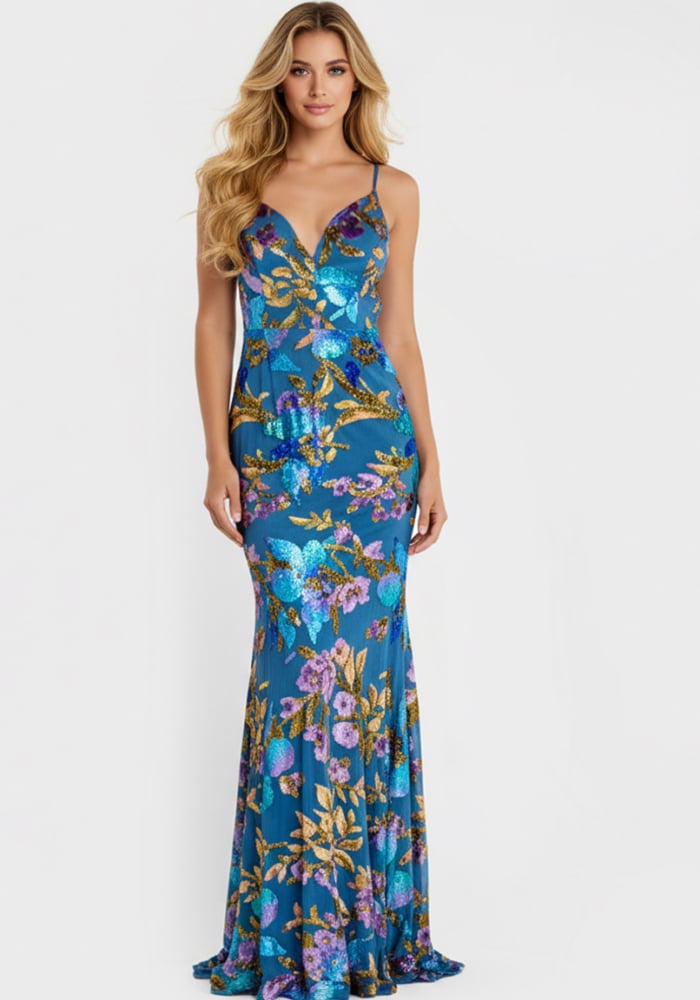 v neckline floral dress 47655