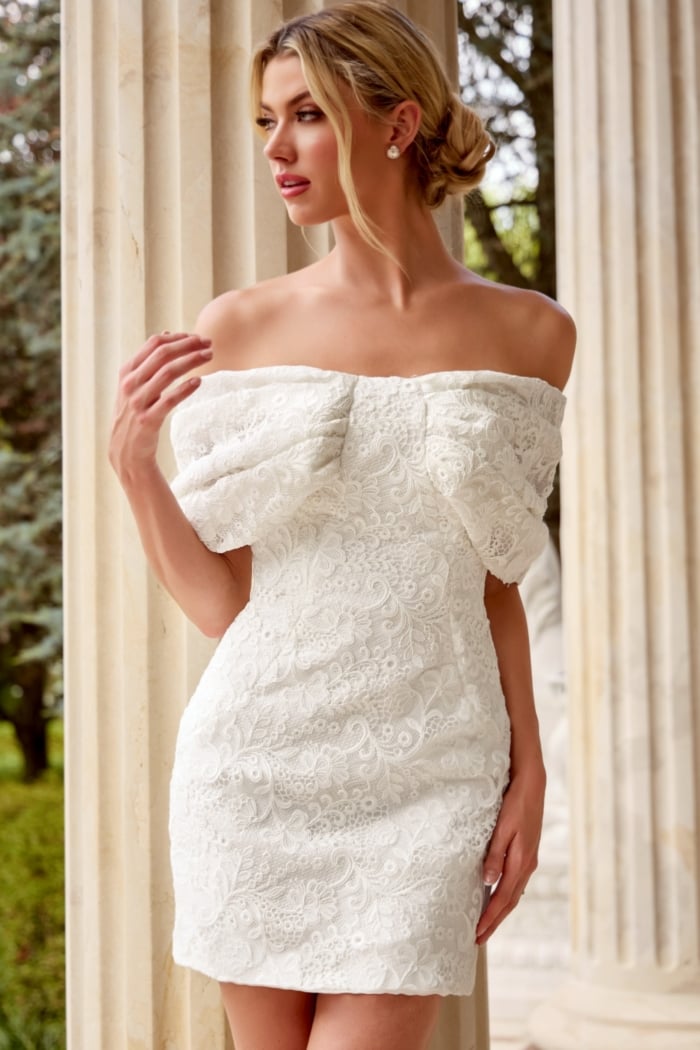 fitted dress with off shoulders neckline 47659