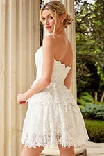 strapless tiered skirt short dress 47663