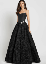 ruffled ball gown with bow details 47695