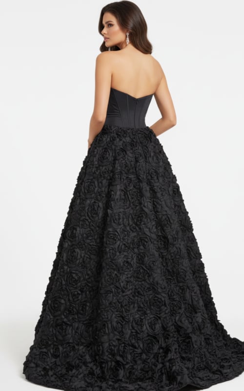 back of strapless ballgown 47695