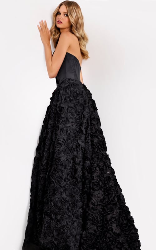 black strapless ball gown 47695