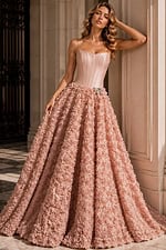 strapless corset bodice blush ball gown 47695